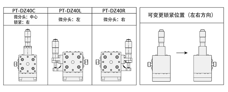 PDV PT-DZ40 升降臺(tái) Z軸位移臺(tái) 一維線性平臺(tái) 微分頭升降臺(tái)