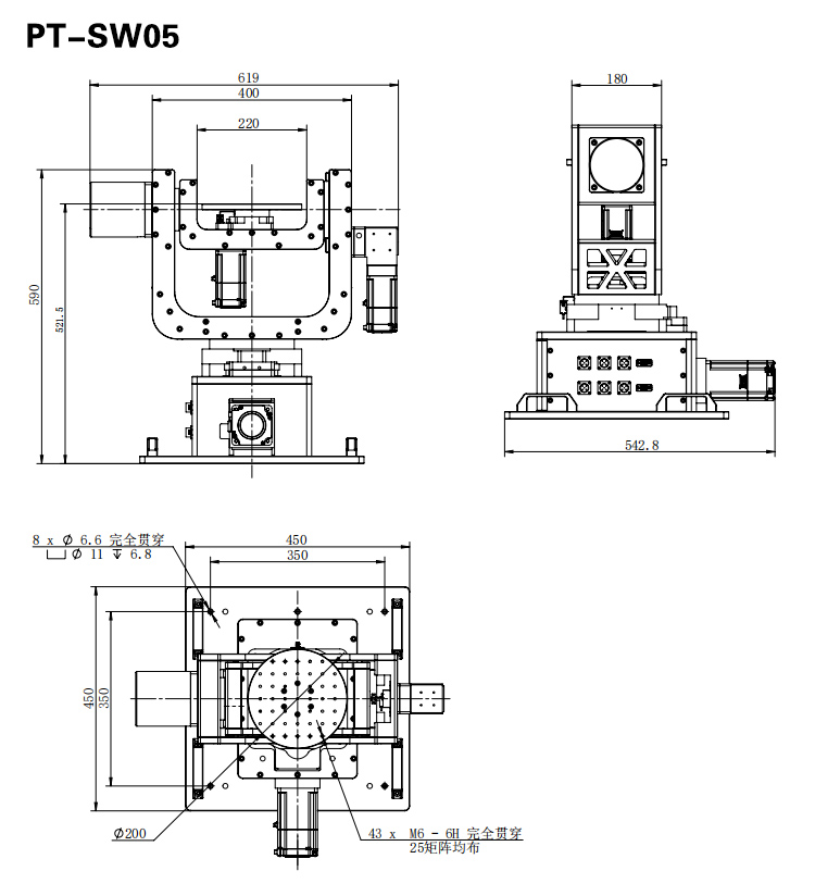 PT-SW05 高精度電動(dòng)三維轉(zhuǎn)臺 三維位移臺