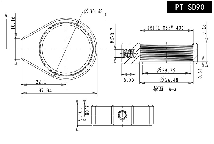 固定式透鏡安裝座光學鏡架鏡片夾持光具座固定環(huán)濾鏡座 PT-SD90
