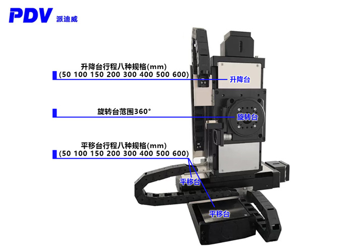 PT-GD150(201)四維電動調(diào)節(jié)平臺 平移升降旋轉(zhuǎn)四維組合位移臺